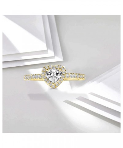 1-3ct Center Heart Halo Moissanite Engagement Rings 925 Sterling Silver 10K 14K 18K Real Gold Wedding Moissanite Ring with En...