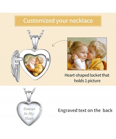 Personalized 925 Sterling Silver Irish BFF Celtic Claddagh Heart Shape Locket Necklace That Holds Pictures Custom Photo Locke...