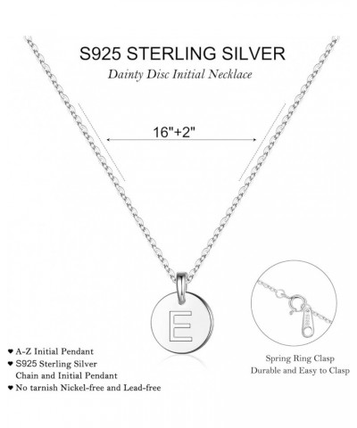 Easter Gifts for Girls - S925 Sterling Silver Initial Necklaces for Girls Women, Sterling Silver Disc Initial Pendant Gold/Ro...