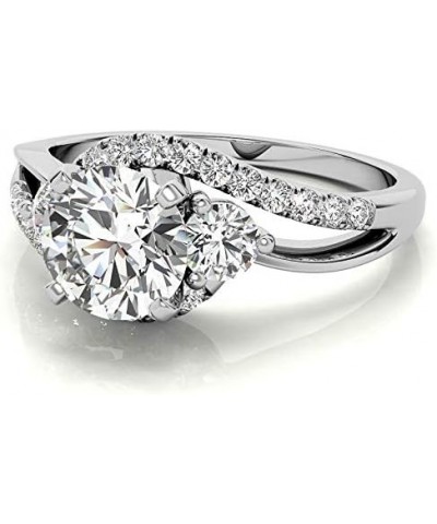 1-1.5 CT Moissanite Engagement Ring for Women 18k White Gold Plated Wedding Anniversary Bridal Ring S925 Sterling Silver Size...