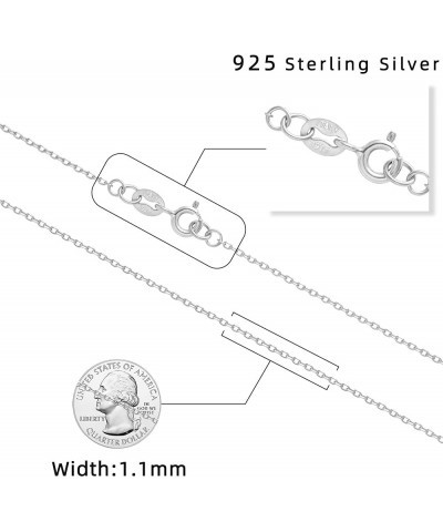 925 Sterling Silver Necklace Chain for Women Dainty 1.1mm Silver Chain Necklace Sturdy Spring-Ring Clasp 16/18/20/22/24/26 In...