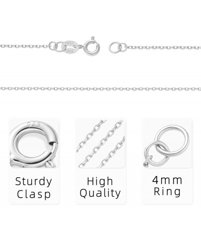 925 Sterling Silver Necklace Chain for Women Dainty 1.1mm Silver Chain Necklace Sturdy Spring-Ring Clasp 16/18/20/22/24/26 In...