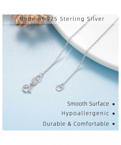 925 Sterling Silver Necklace Chain for Women Dainty 1.1mm Silver Chain Necklace Sturdy Spring-Ring Clasp 16/18/20/22/24/26 In...