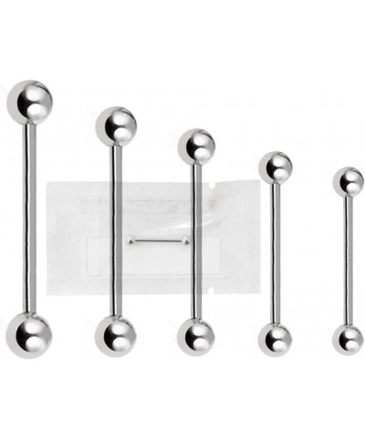 Sterile 316L Surgical Steel Barbell Tongue Ear Piercing 14G(1.6mm) with Two 5 mm Balls Length 14 mm PLS-001 $6.04 Body Jewelry