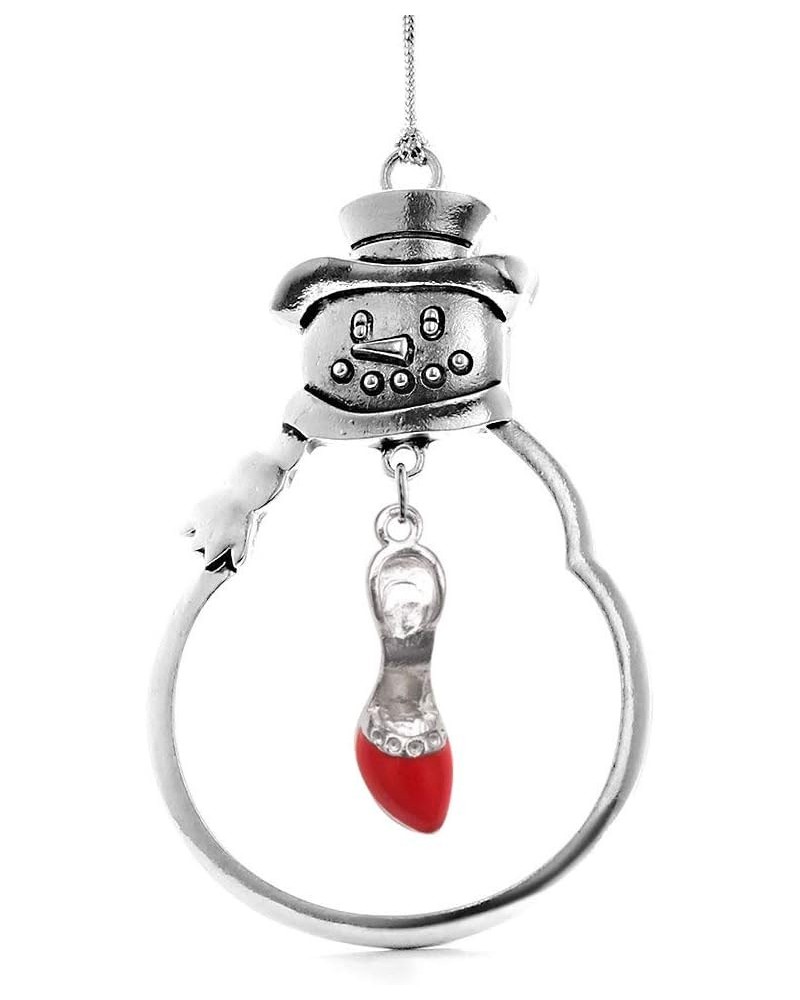 2.0 Carat Galloping Horse Charm Ornament - Silver Customized Charm Snowman Ornament with Cubic Zirconia Jewelry Red Heel Shoe...