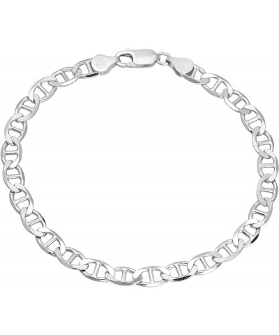 2mm-10mm Solid .925 Sterling Silver Italian Mariner Link Bracelet 9.0 Inches 5.3mm Bracelet $22.05 Anklets