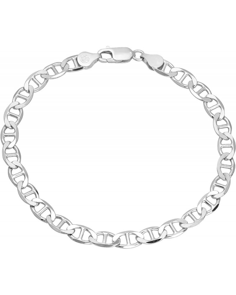 2mm-10mm Solid .925 Sterling Silver Italian Mariner Link Bracelet 9.0 Inches 5.3mm Bracelet $22.05 Anklets