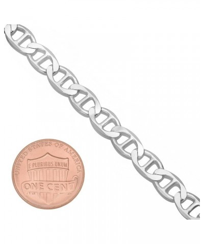 2mm-10mm Solid .925 Sterling Silver Italian Mariner Link Bracelet 9.0 Inches 5.3mm Bracelet $22.05 Anklets