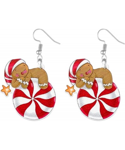 Christmas Earrings For Women Girls Cute Colorful Acrylic Christmas Santa Claus HO HO HO Tree Gingerbread Man Dangle Drop Holi...