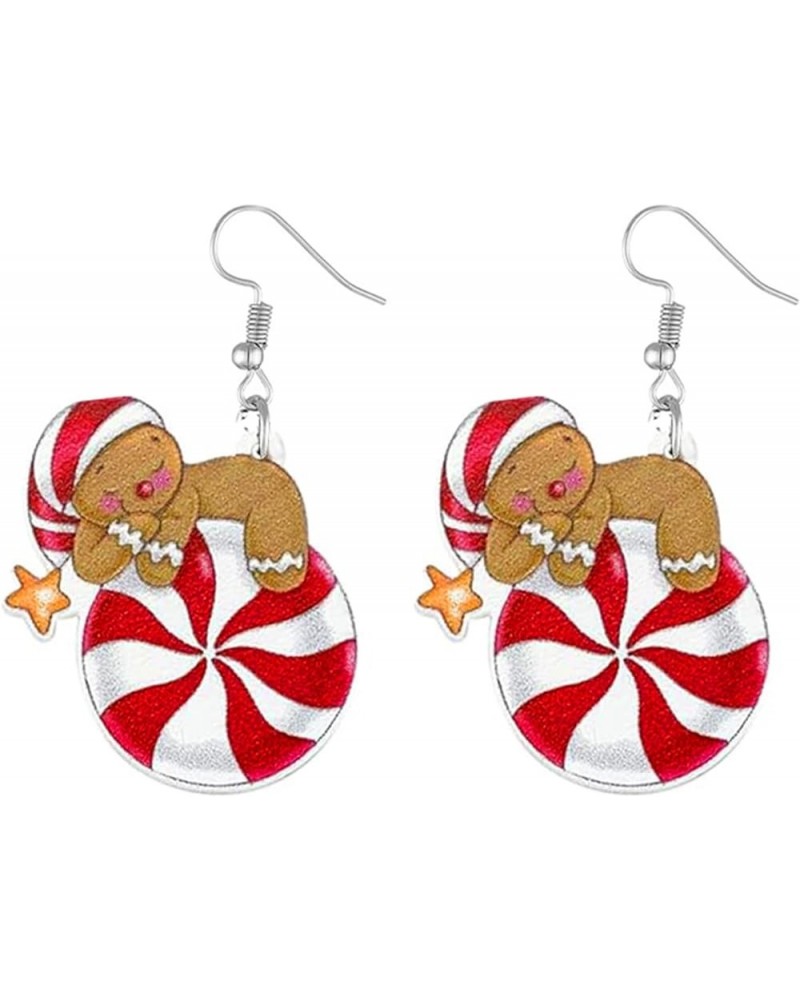 Christmas Earrings For Women Girls Cute Colorful Acrylic Christmas Santa Claus HO HO HO Tree Gingerbread Man Dangle Drop Holi...