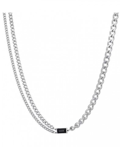 Irregular Double layer Necklace Y2k Black Zircon Women Fashion Spice Girl Simple Design 16.54 Inch $8.54 Necklaces