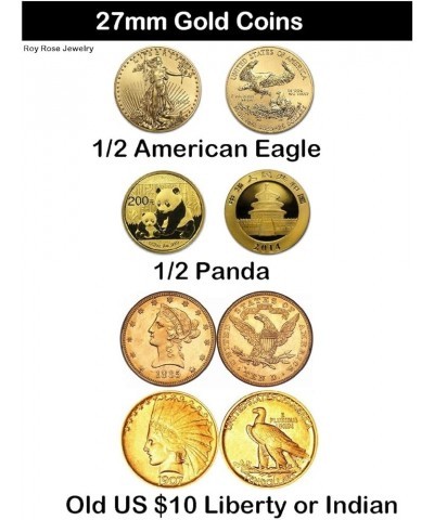 Gold Coin Mounting | 1/2 oz. American Eagle, Old US $10 Liberty or Indian | 27mm | Screw Top | Plain Reeded Edge and Diamond-...