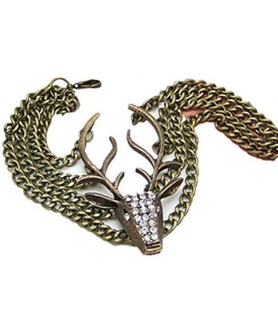 Vintage Style Antique Bronze Deer Antler Pendant Women Jewelry Bangle Chain Cuff Bracelet SL2270 $10.18 Bracelets