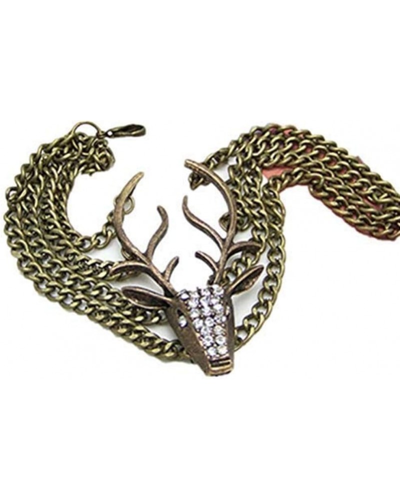 Vintage Style Antique Bronze Deer Antler Pendant Women Jewelry Bangle Chain Cuff Bracelet SL2270 $10.18 Bracelets