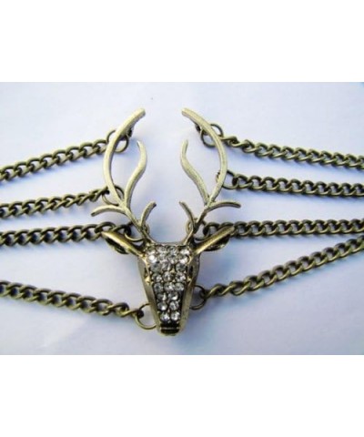 Vintage Style Antique Bronze Deer Antler Pendant Women Jewelry Bangle Chain Cuff Bracelet SL2270 $10.18 Bracelets