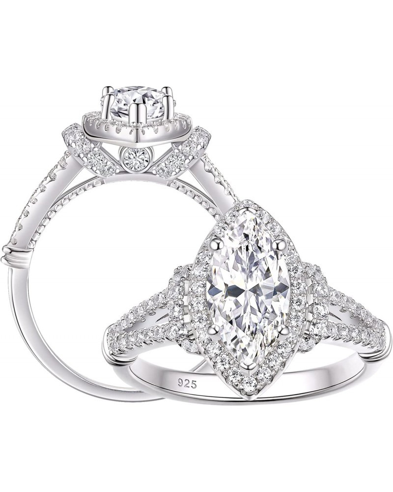 SHELOVES Marquise Cut White Cubic Zirconia CZ Engagement Rings for Women 925 Sterling Silver Sz 5-10 $17.64 Rings