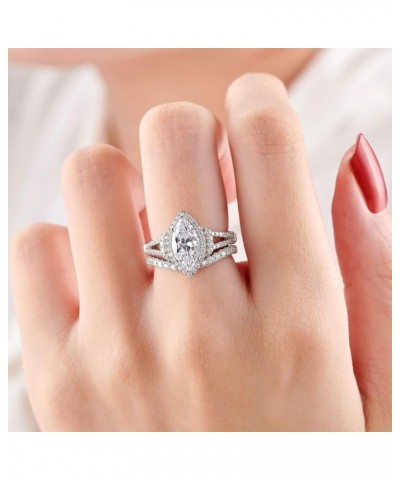 SHELOVES Marquise Cut White Cubic Zirconia CZ Engagement Rings for Women 925 Sterling Silver Sz 5-10 $17.64 Rings