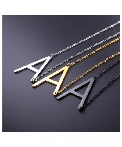 Alphabet Initial Jewelry Women Girls Necklace with Letter A to Z Stainless Steel / 18K Gold Plated CZ Crystal or Statement Si...