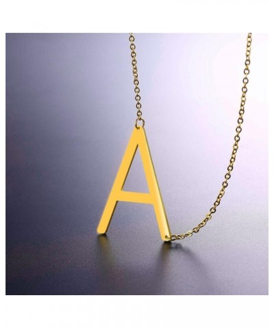 Alphabet Initial Jewelry Women Girls Necklace with Letter A to Z Stainless Steel / 18K Gold Plated CZ Crystal or Statement Si...