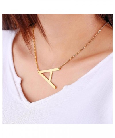 Alphabet Initial Jewelry Women Girls Necklace with Letter A to Z Stainless Steel / 18K Gold Plated CZ Crystal or Statement Si...