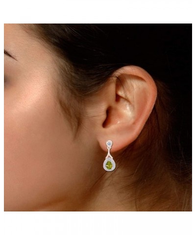 14k Rose Gold Over Sterling Silver Teardrop Dangle Earrings Simulated Peridot $41.24 Earrings