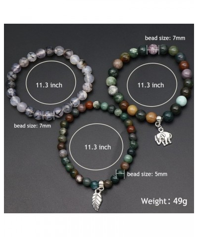 Chakra Beaded Bracelets For Women Men Teens 3 Pcs Healing Bracelets Natural Gemstone Bead Ball Stretchable Bracelet Set India...