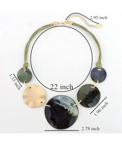 Chunky Irregular Acrylic Costume Pendant Necklace Women Large Statement 22" Collar Necklace Green $9.91 Necklaces