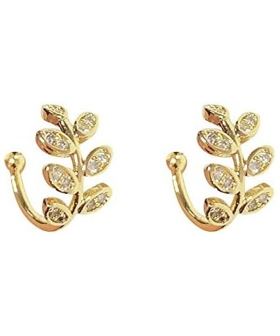 Ear Cuffs S925 Sterling Silver 18K Gold Plated Leaf Non Piercing Ear Clip Cuff Wrap Earrings Hypoallergenic Earring for Women...