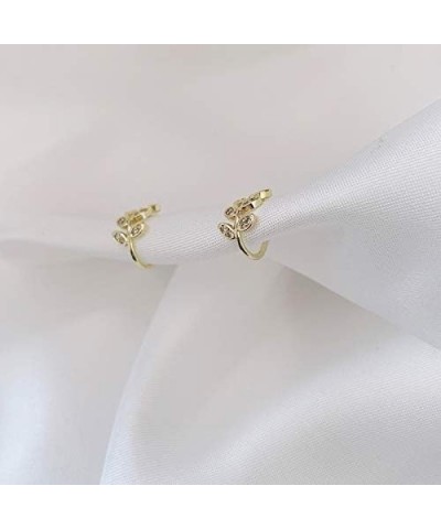 Ear Cuffs S925 Sterling Silver 18K Gold Plated Leaf Non Piercing Ear Clip Cuff Wrap Earrings Hypoallergenic Earring for Women...