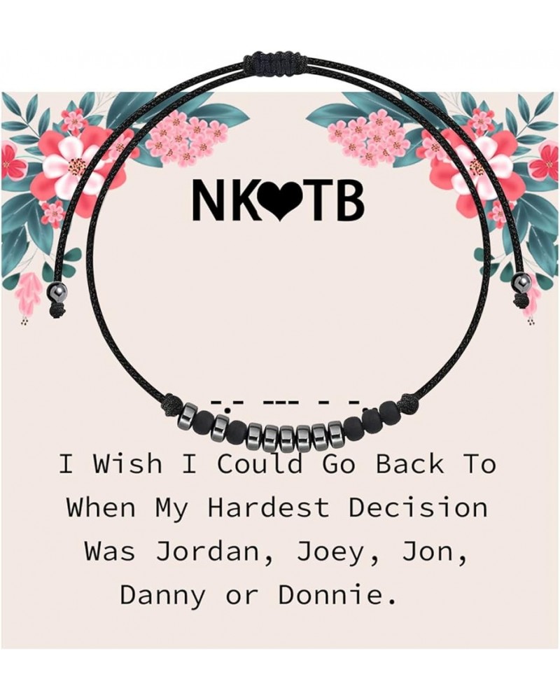 Band Fans Gift My Hardest Decision Was Jordan Joey Jon Danny or Donnie Secret Message Morse Code Bracelet NKOTB $10.54 Bracelets