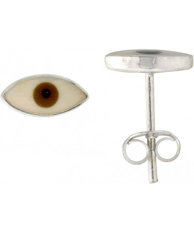 Dainty Sterling Silver Evil Eye Stud Earrings Assorted colors Brown_Eyes $11.70 Earrings