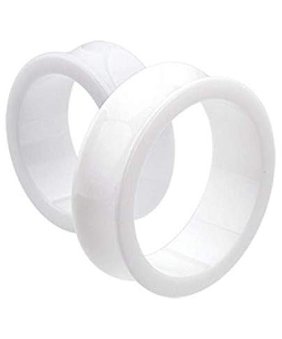 Supersize Basic Acrylic Double Flared Ear Gauge Tunnel Plug 1-5/8" (41mm), White $13.50 Body Jewelry