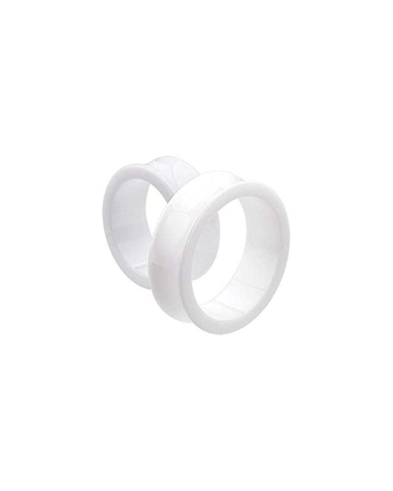 Supersize Basic Acrylic Double Flared Ear Gauge Tunnel Plug 1-5/8" (41mm), White $13.50 Body Jewelry