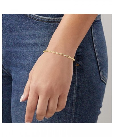 Canaria 3mm 10kt Yellow Gold Paper Clip Link and Rope-Chain Bracelet 8.0 Inches $66.65 Bracelets