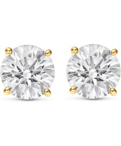 1/4-2 Carat Total Weight GIA Certified Round Diamond Stud Earrings 4 Prong Push Back (D-E Color VS1-VS2 Clarity) 1.0 Carat Ye...