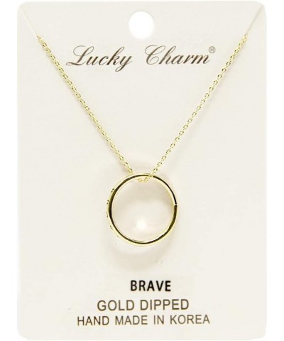 Women Inspirational Engraved Ring Pendant Necklace Gold Silver Rosegold (9 Different Phrases) Brave-Gold $9.68 Necklaces