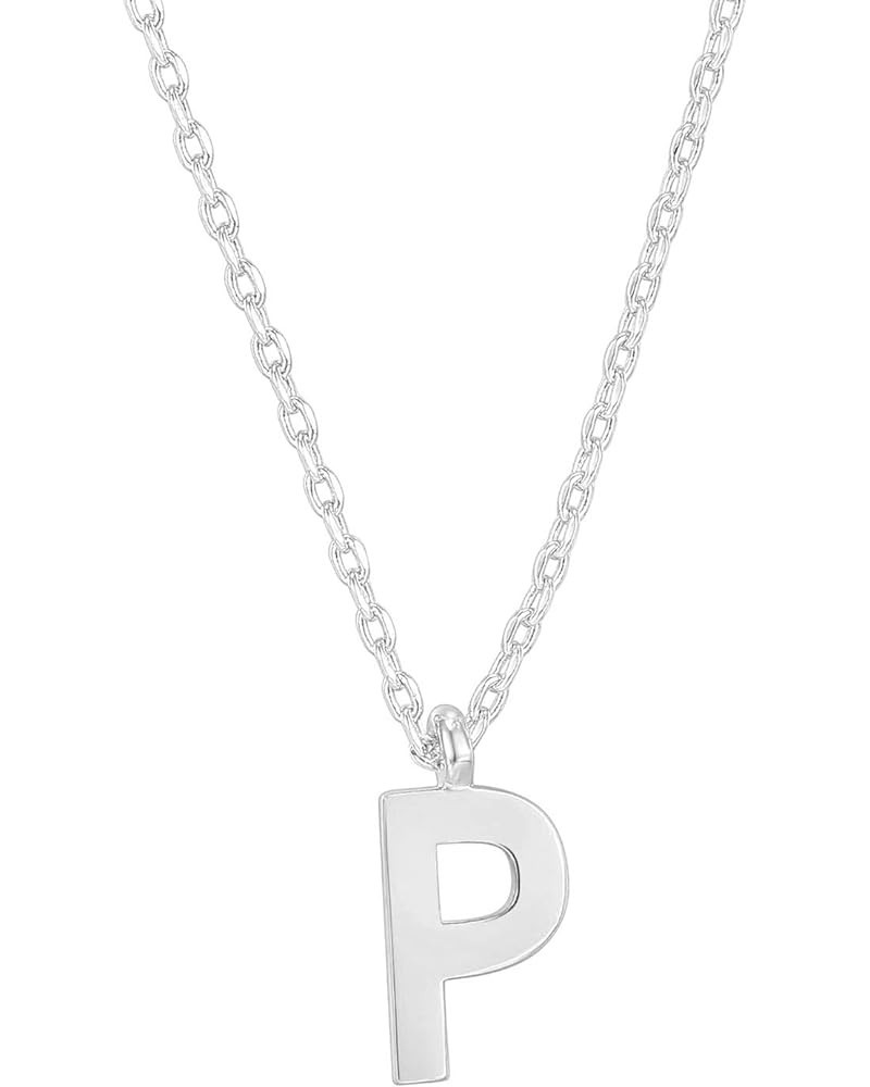 14K Gold Plated Initial Necklace | Letter Necklaces for Women White Gold P $10.59 Necklaces