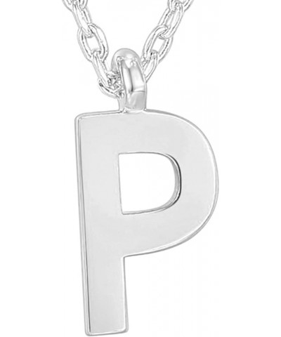 14K Gold Plated Initial Necklace | Letter Necklaces for Women White Gold P $10.59 Necklaces