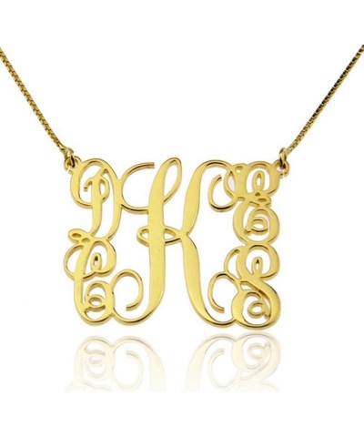 Monogram Necklace Personalized Initial Monogrammed Necklace Custom Name Monogram Pendant Necklace Gift for Women Girls Style4...