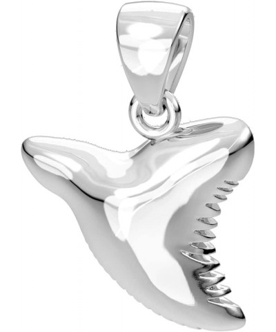 Ladies 925 Sterling Silver Shark Tooth Aquatic Charm Pendant $15.59 Pendants