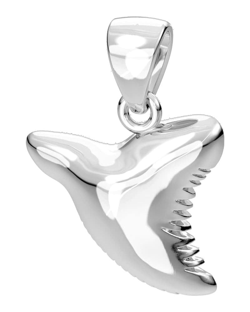 Ladies 925 Sterling Silver Shark Tooth Aquatic Charm Pendant $15.59 Pendants