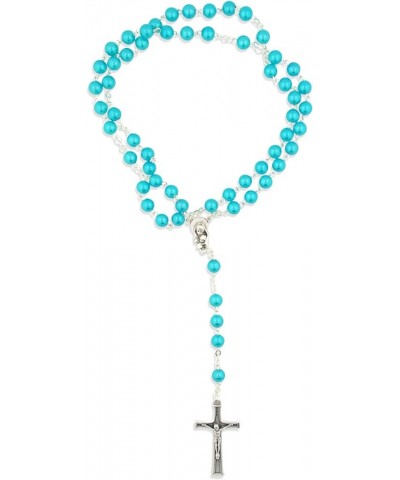 Colorful Italian Catholic Rosary Sky Blue $10.79 Necklaces