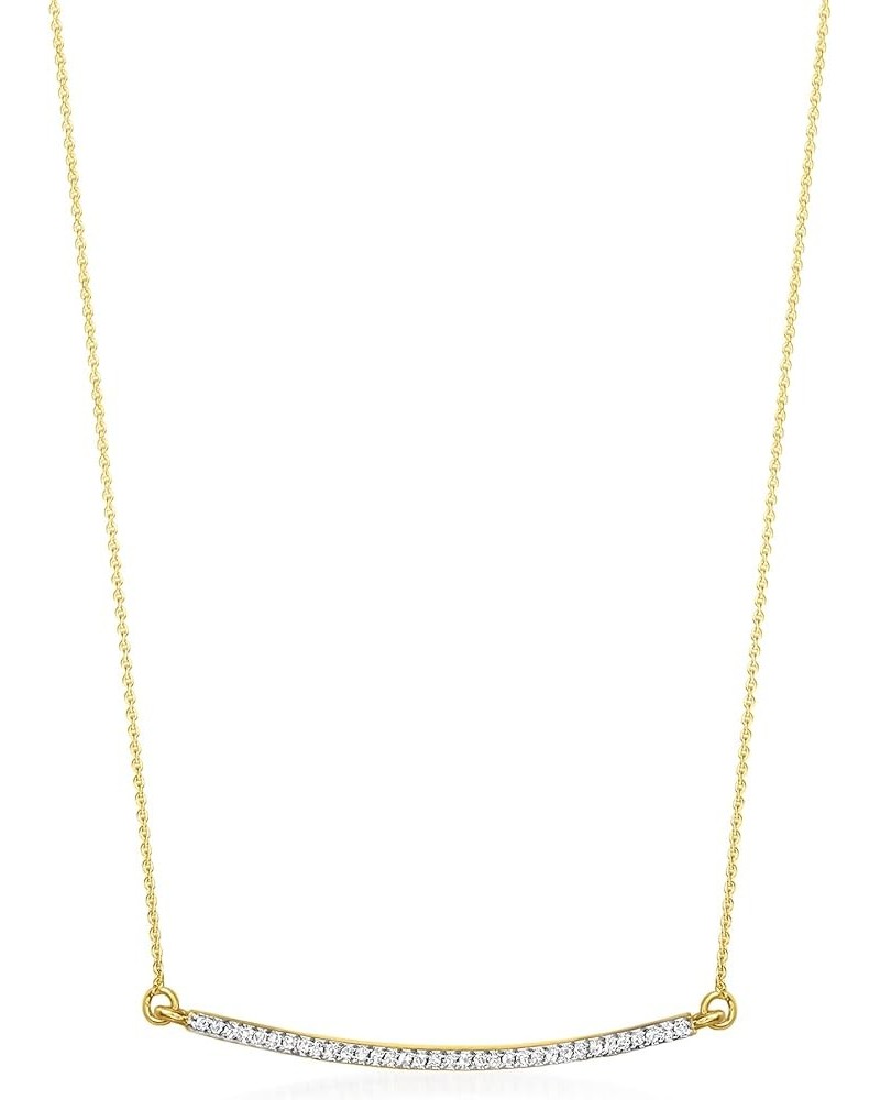 by Ross-Simons 0.10 ct. t.w. Diamond Curved Bar Necklace in 14kt Yellow Gold 20.0 Inches $162.00 Necklaces