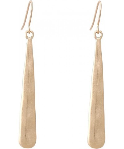 Vintage Long & Thin Metal Bar Basic Dangle Drop Earrings for Women HAMMERED GOLD $7.79 Earrings