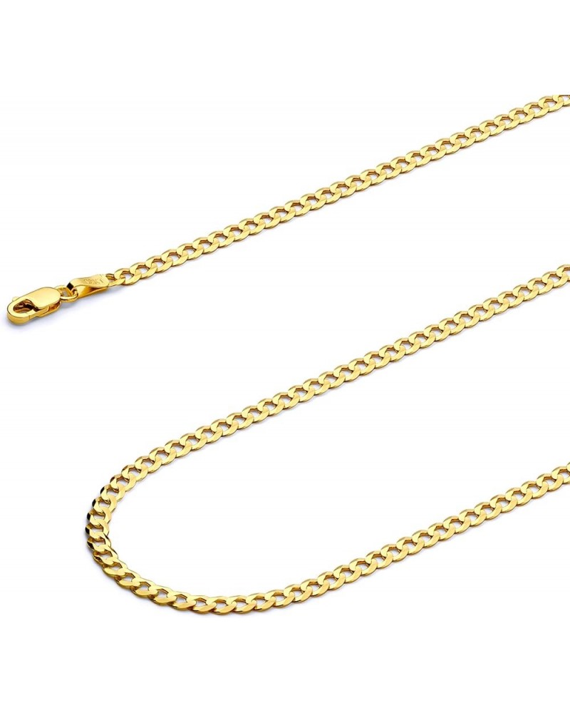 14K Hollow Gold Cuban Link Curb Chains (Select Options) 18 Inches Yellow Gold $124.20 Necklaces