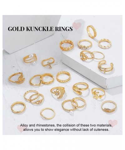 Cute Rings Set Multi-style available Y2K Preppy Aesthetic Ring Sets for Teen Girls Women, Colorful Trendy Jewelry Gold Stacka...