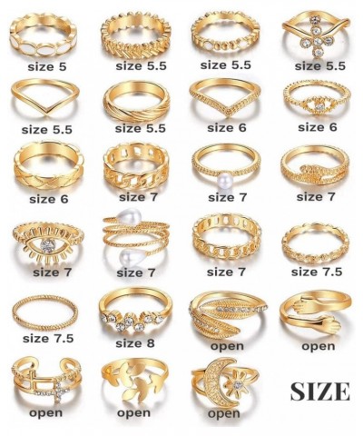 Cute Rings Set Multi-style available Y2K Preppy Aesthetic Ring Sets for Teen Girls Women, Colorful Trendy Jewelry Gold Stacka...