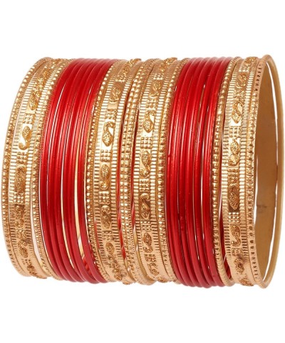 Colorful 2 Dozen Bangle Collection Indian Bollywood Alloy Designer Jewelry Special Large Size Bangle Bracelets Set of 24 In G...