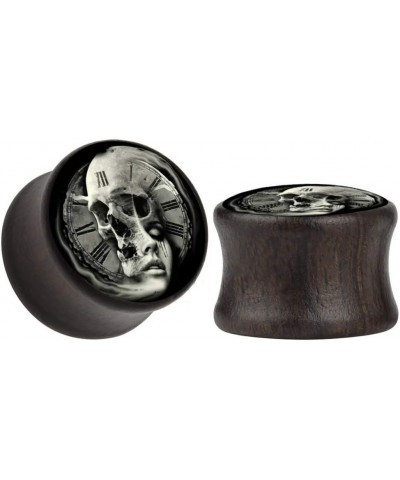 Wood Ear Gauges Plugs Double Flared Saddle Plugs Ear Stretcher Expander Skull Plugs Piercing Jewelry 00g (10mm) $11.20 Body J...