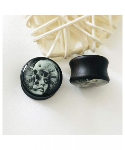 Wood Ear Gauges Plugs Double Flared Saddle Plugs Ear Stretcher Expander Skull Plugs Piercing Jewelry 00g (10mm) $11.20 Body J...